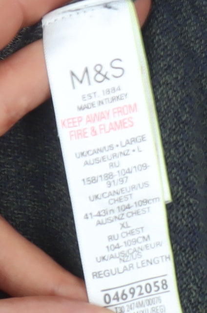 Marks and Spencer Men's Green Pullover Jumper, Size L