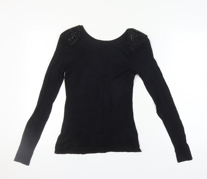 Womens UK Size XS Ted Baker Black Cardigan Jumper