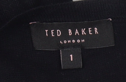 Womens UK Size XS Ted Baker Black Cardigan Jumper