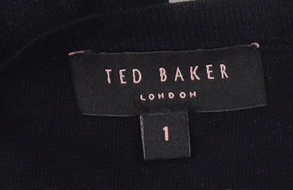 Womens UK Size XS Ted Baker Black Cardigan Jumper