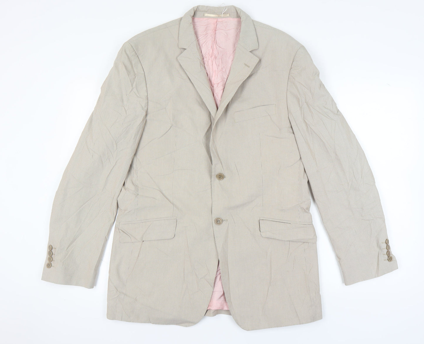 Mens UK Size 40 Ben Sherman Regular Beige Suit Jacket
