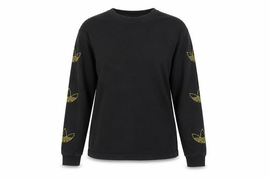 Front view of Adidas Black unisex medium logo sweatshirt