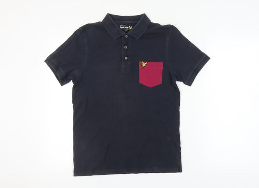 Lyle & Scott Men's Black Polo, Size M, 100% Cotton