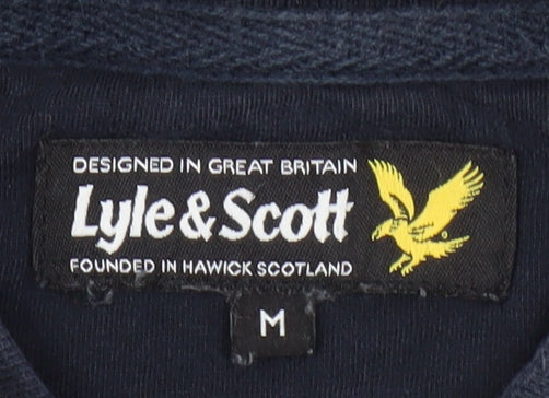 Lyle & Scott Men's Black Polo, Size M, 100% Cotton