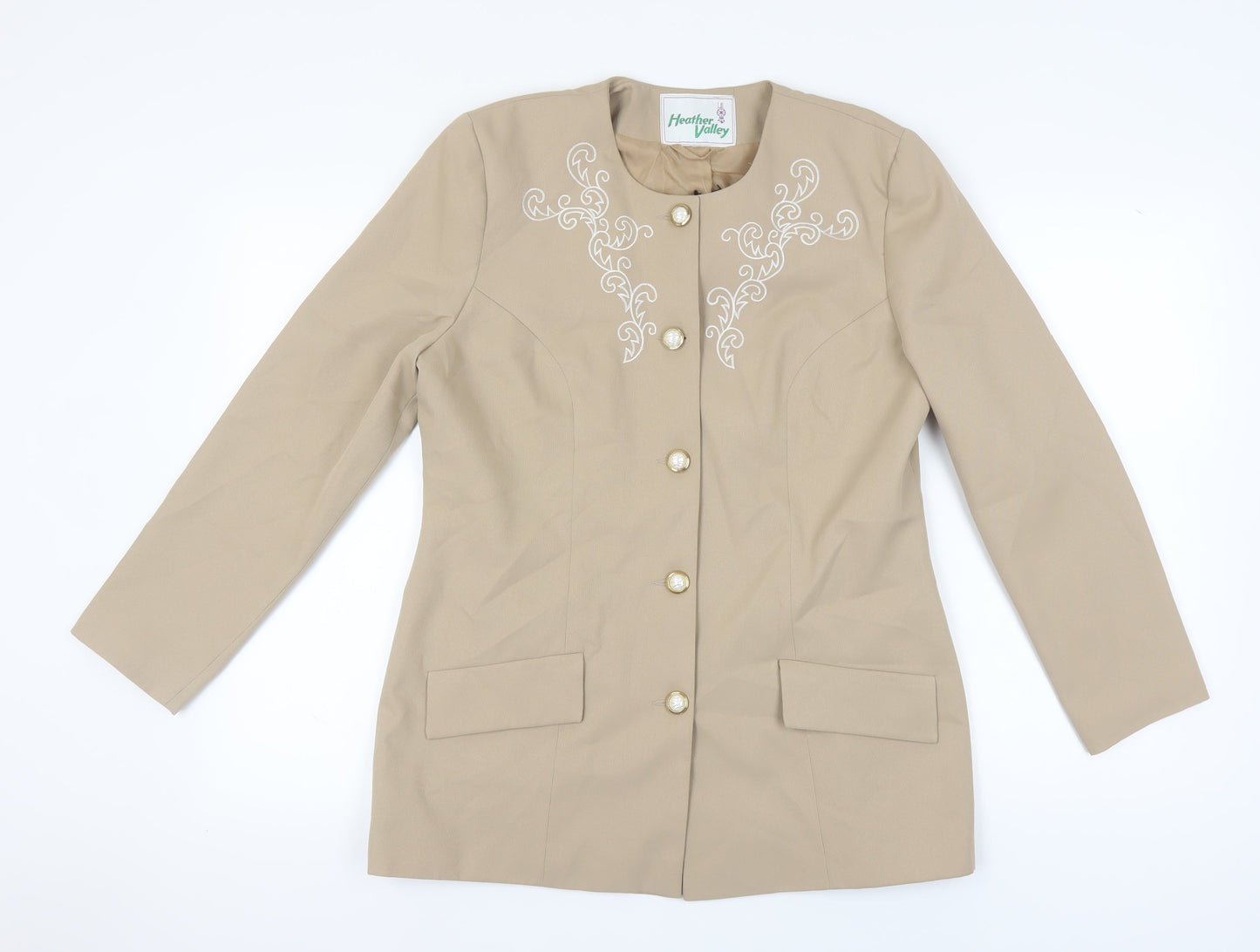 Heather Valley Women's Beige Suit Jacket Size 14