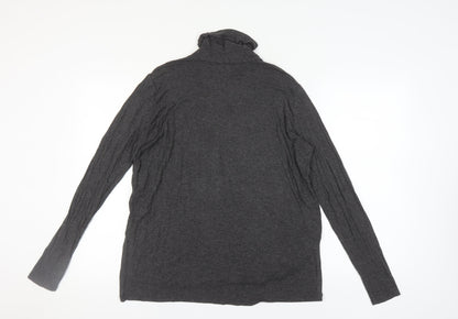 Abercrombie & Fitch Women's Grey Roll Neck Top M