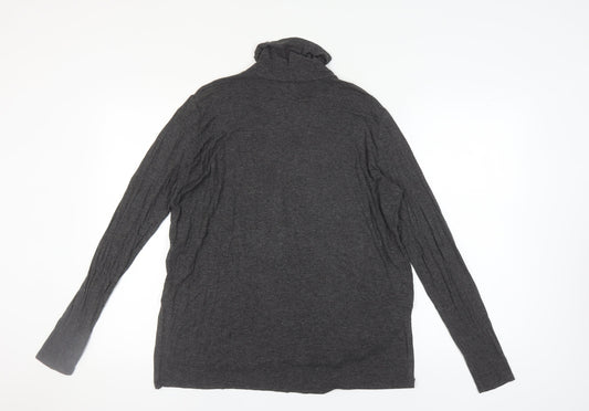 Abercrombie & Fitch Women's Grey Roll Neck Top M