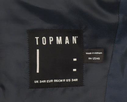 Mens UK Size 34 Topman Regular Blue Suit Jacket