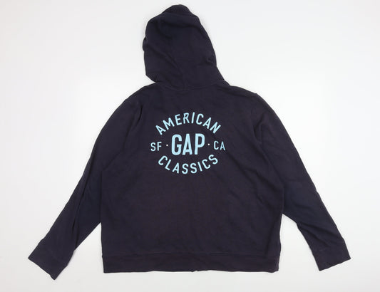 GAP Women's Blue Full Zip Hoodie XL with Logo
