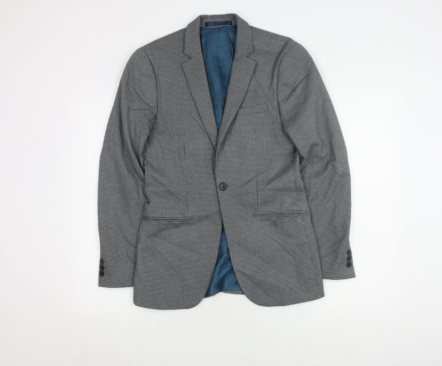 Mens UK Size 34 Topman Regular Grey Suit Jacket