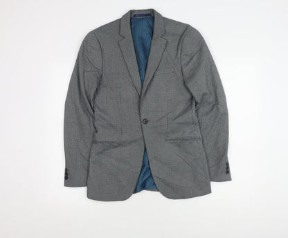 Mens UK Size 34 Topman Regular Grey Suit Jacket