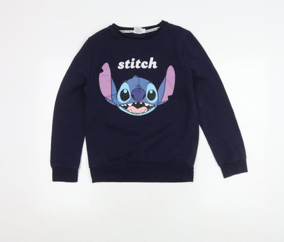 Womens UK Size 2XS Disney Blue Pullover Sweatshirt