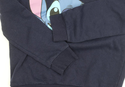 Womens UK Size 2XS Disney Blue Pullover Sweatshirt