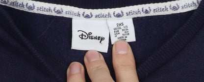 Womens UK Size 2XS Disney Blue Pullover Sweatshirt