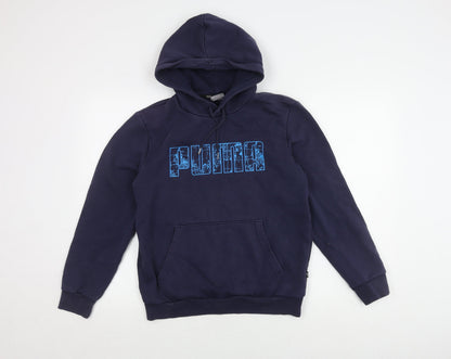 Puma Boys Blue Pullover Hoodie in Size S with Logo