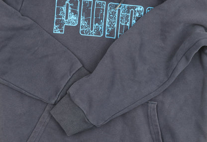 Puma Boys Blue Pullover Hoodie in Size S with Logo