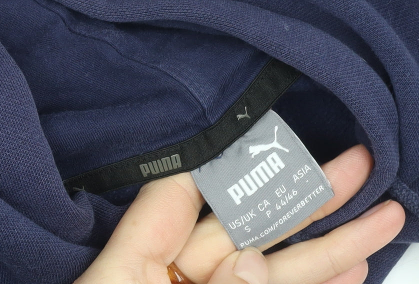 Puma Boys Blue Pullover Hoodie in Size S with Logo
