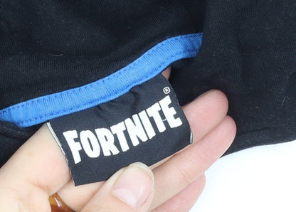 Fortnite Boys Black Hoodie, Pullover, 11-12 Years, Logo