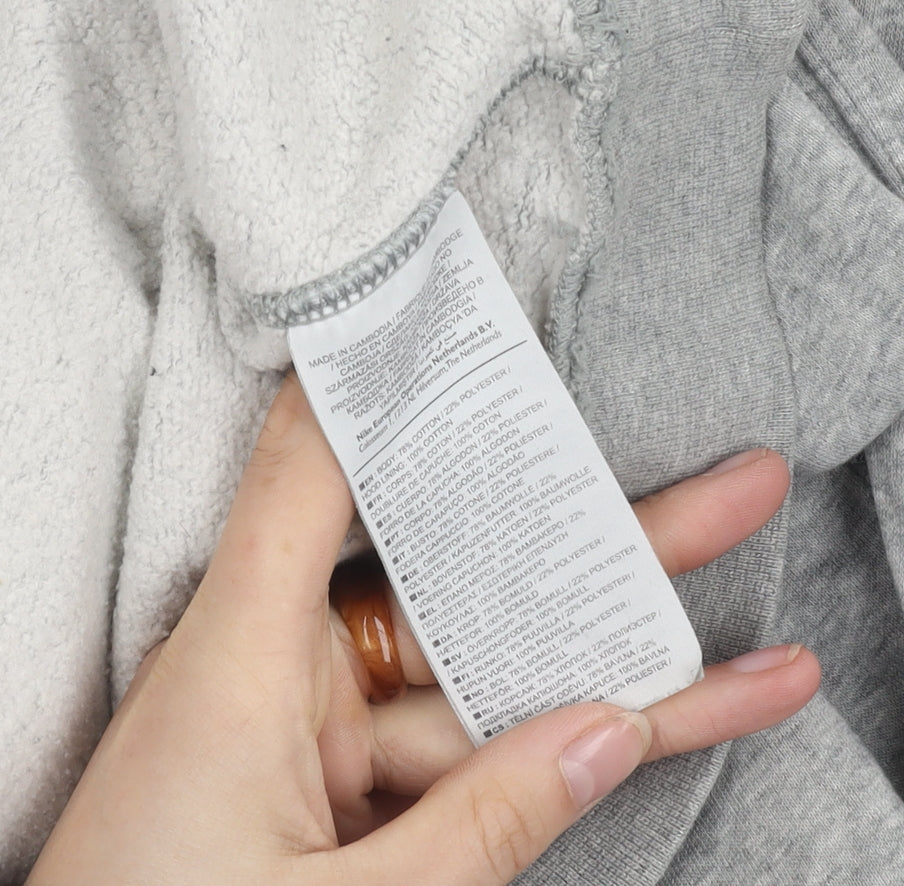 Mens UK Size L Nike Grey Pullover Hoodie