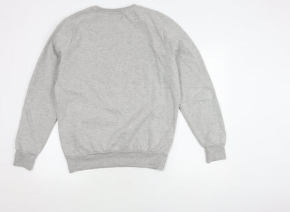 London Co Men's Grey Graphic Print Pullover Sweatshirt L
