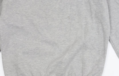 London Co Men's Grey Graphic Print Pullover Sweatshirt L