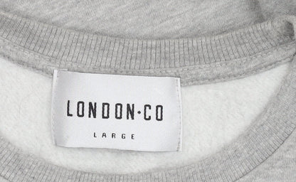 London Co Men's Grey Graphic Print Pullover Sweatshirt L
