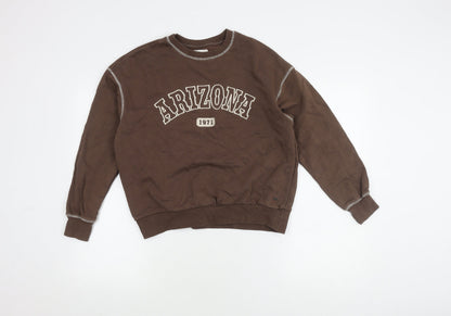 Teens UK Size XS Pull&Bear Brown Pullover Sweatshirt