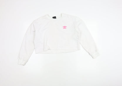Umbro Women's White Pullover Sweatshirt - S, Logo