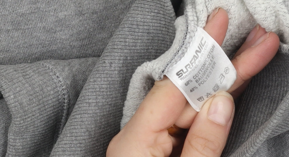 Surfanic Men's Grey Full Zip Hoodie, M