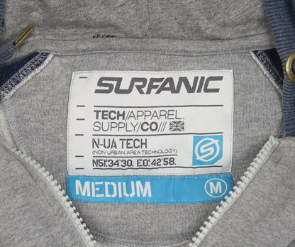 Surfanic Men's Grey Full Zip Hoodie, M