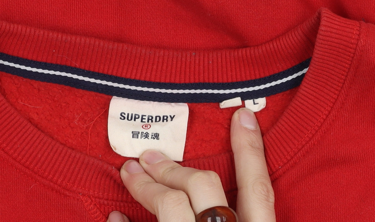 Superdry Red Unisex Crew Neck Sweatshirt L