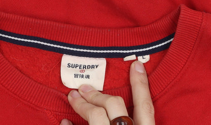 Superdry Red Unisex Crew Neck Sweatshirt L