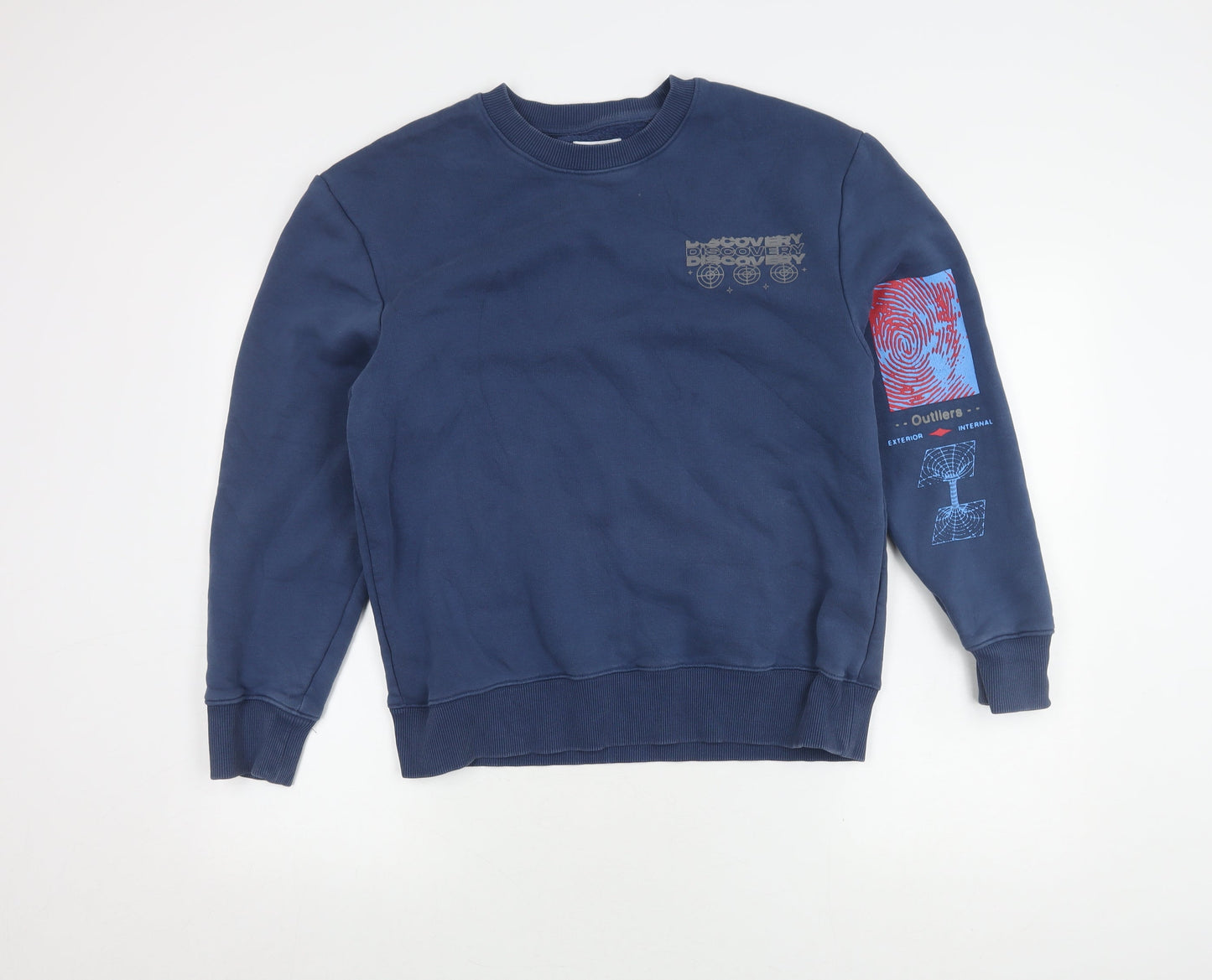 Topman Blue Men's Graphic Print Pullover Sweatshirt M