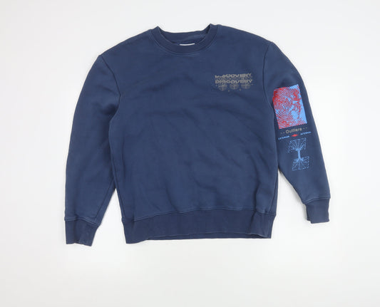 Topman Blue Men's Graphic Print Pullover Sweatshirt M