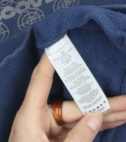 Topman Blue Men's Graphic Print Pullover Sweatshirt M