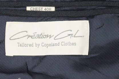 Création G.L. Men's Blue Strip Blazer, 40R