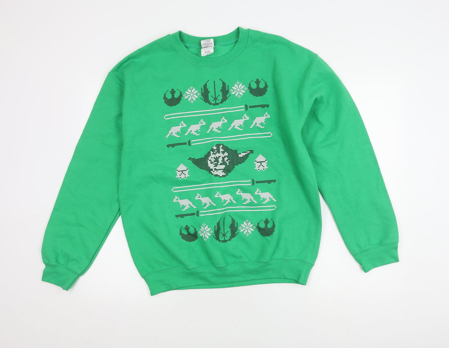 Mens UK Size M Star Wars Green Pullover Sweatshirt