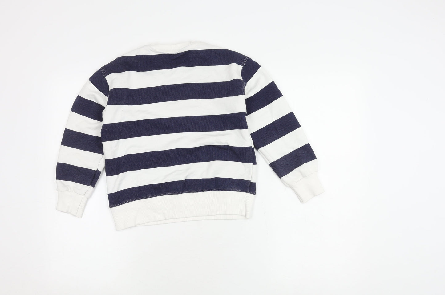 Zara Girls White Striped Sweatshirt, 9 Years, Pullover Style