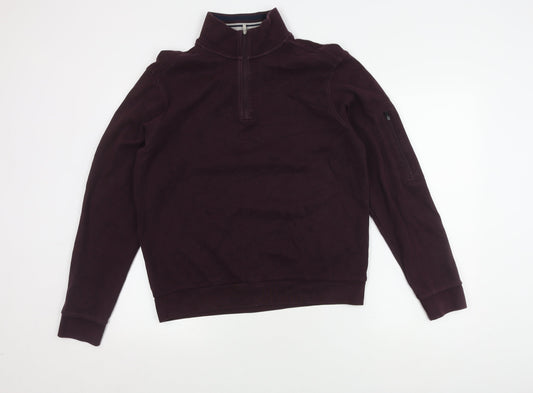 Mens UK Size M Marks and Spencer Purple Henley Sweatshirt