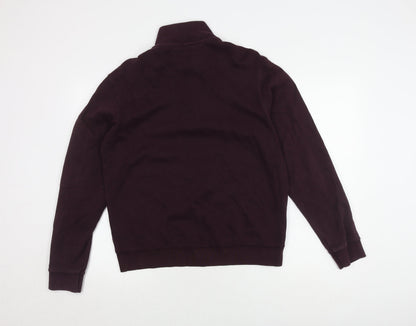 Mens UK Size M Marks and Spencer Purple Henley Sweatshirt