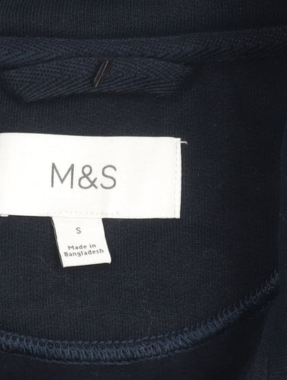 Marks and Spencer Unisex Blue Full Zip Sweatshirt S