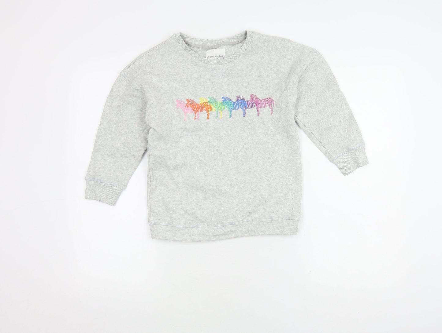 Next Girls Grey Zebra Graphic Sweatshirt - 8 Years