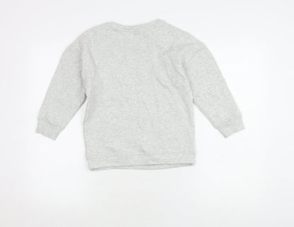 Next Girls Grey Zebra Graphic Sweatshirt - 8 Years