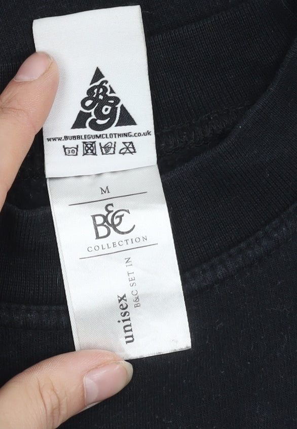 B&C Collection Unisex Black Pullover Sweatshirt M