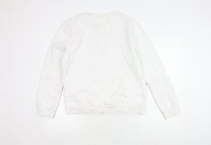 Unisex Adults UK Size M Disney White Pullover Sweatshirt