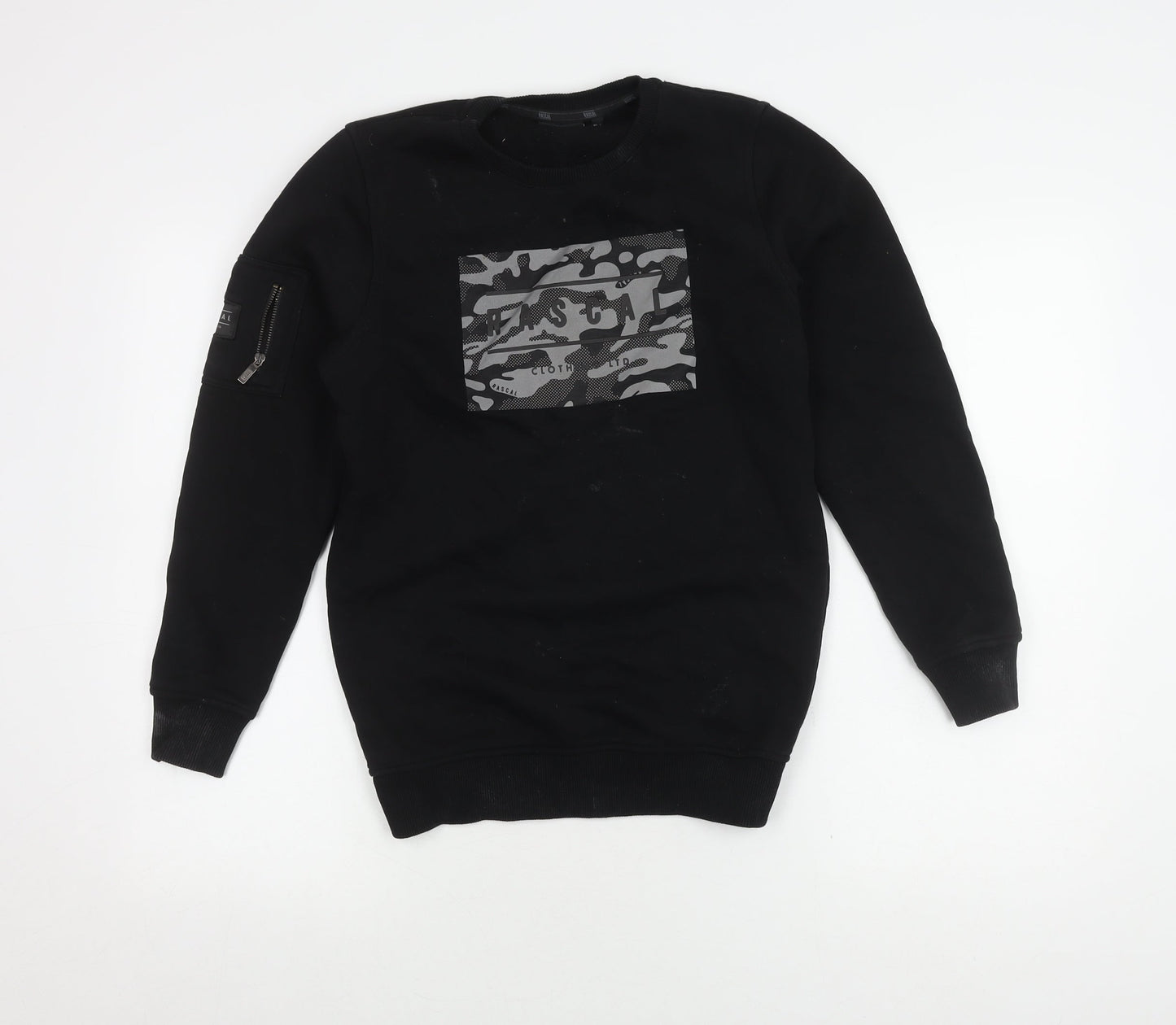 Rascal Boys Black Camouflage Pullover Sweatshirt - Regular Fit