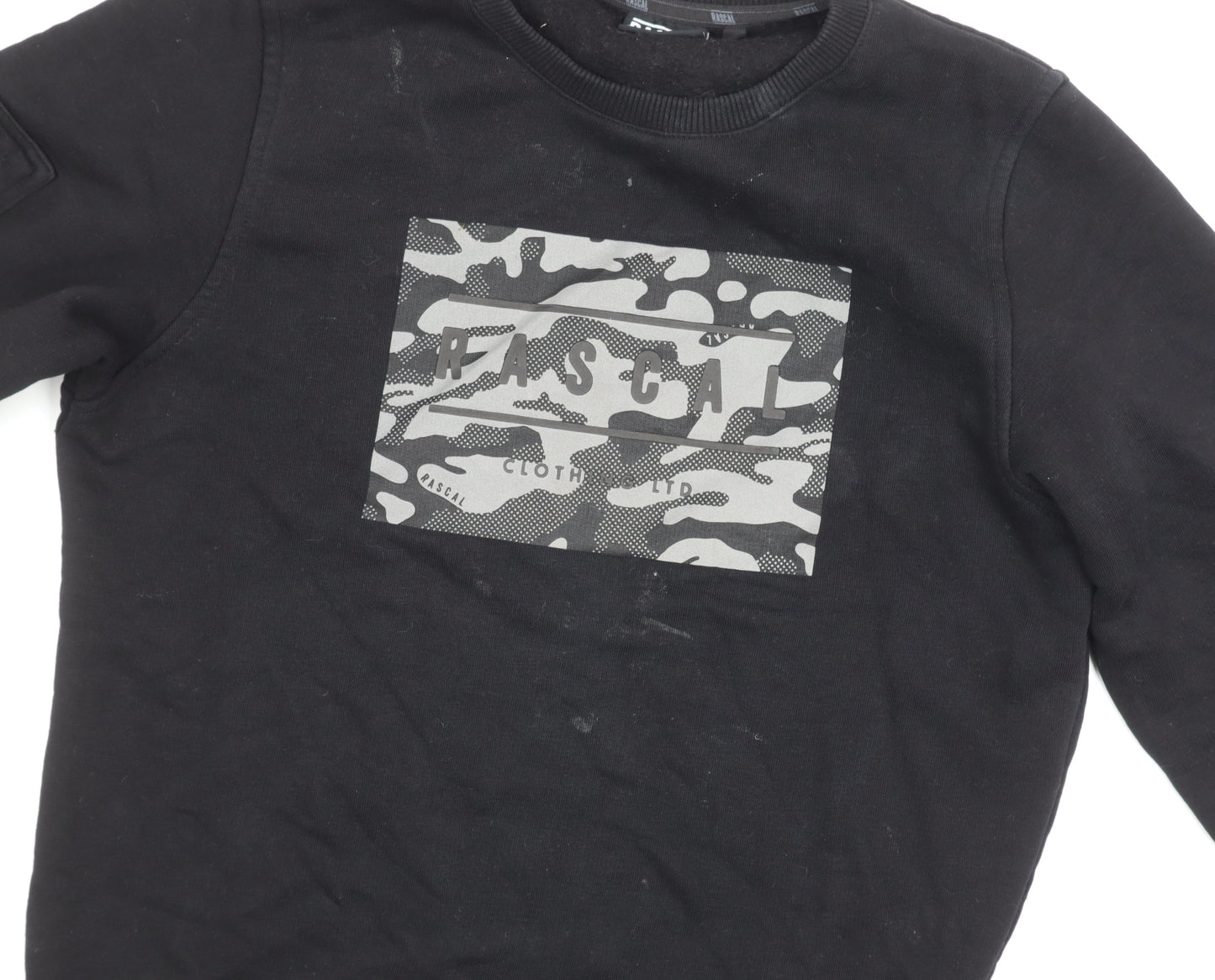 Rascal Boys Black Camouflage Pullover Sweatshirt - Regular Fit