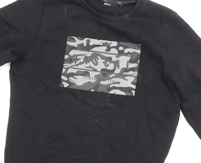 Rascal Boys Black Camouflage Pullover Sweatshirt - Regular Fit