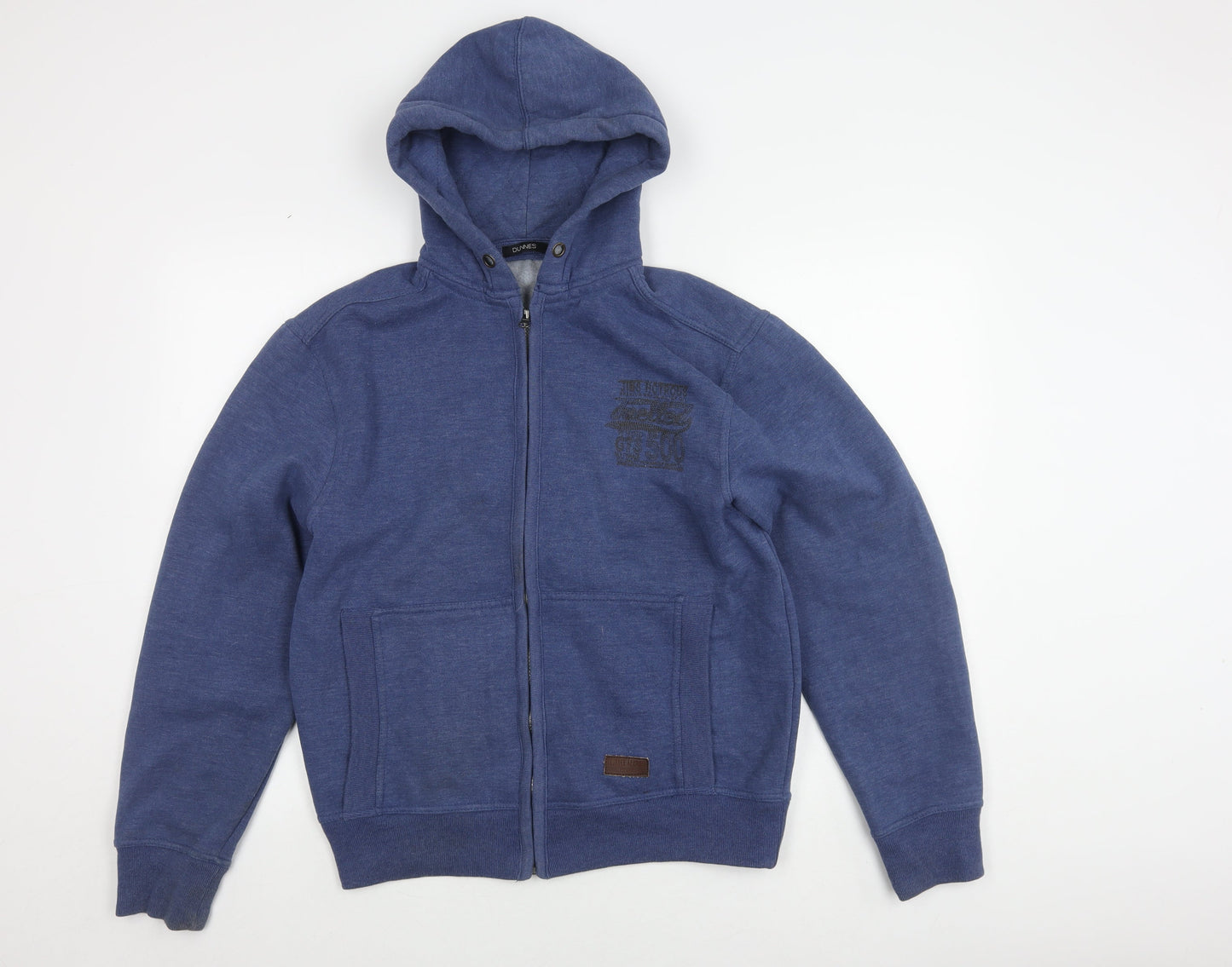 Mens UK Size M Dunnes Blue Full Zip Hoodie