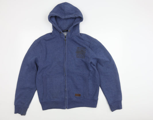 Mens UK Size M Dunnes Blue Full Zip Hoodie